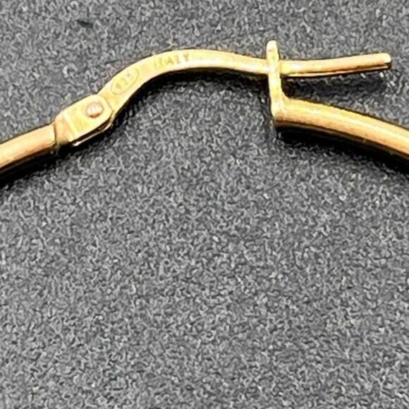 AV 925 Italy Sterling Silver Gold Plated Vermeil Hoop Pierced Earrings - Picture 7 of 8